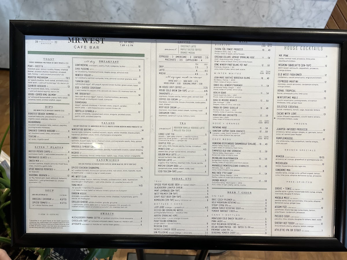 Mr West Cafe Bar Downtown Menu - Image 4